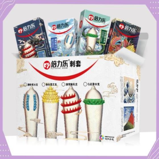 Bao cao su Bi siêu gai Pleasure More kích thích mãnh liệt gai mềm không đau hộp 2 cái  Codomi