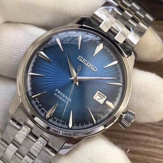 Đồng hồ Nam seiko 3kim 1lich chạy cơ automatic mặt trắng vỏ trắng nhiều màu máy Nhật size 40mm