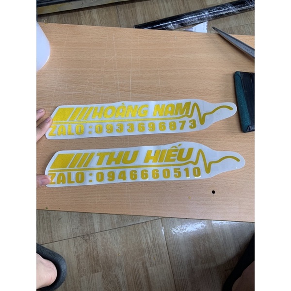 Tên dán xe + số điện thoại