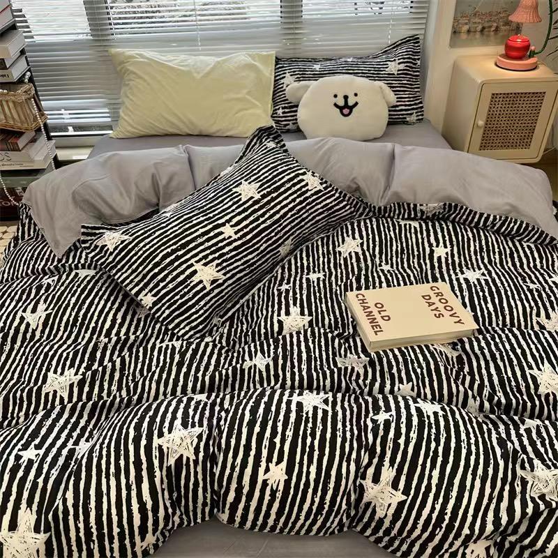 Bộ Chăn Ga Và Vỏ Gối Họa Tiết kuromi Dễ Thương Cho Giường Ký Túc Xá