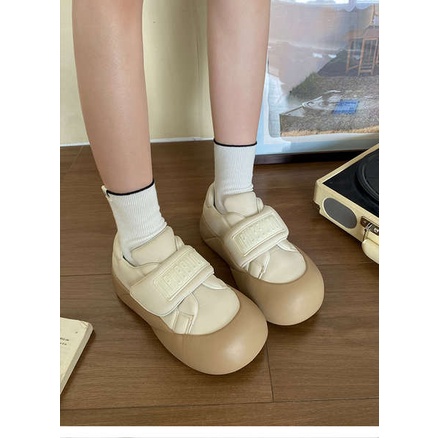 Giày Thể Thao Màu Trắng Thiết Kế Mới Thời Trang Theo Phong Cách retro Cho Nữ