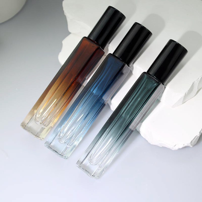Chai chiết nước hoa 10ml  thân vuông cao thuỷ tinh nhiều màu tinh tế, tiện dụng, dùng để chiết nước hoa