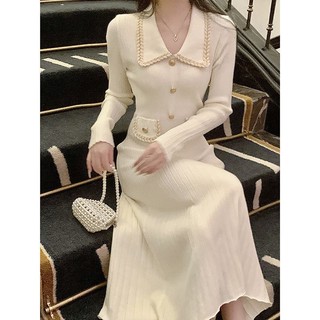 Xiaoxiangfeng Đầm Dệt Kim Dáng Dài Thời Trang Thu Đông Mới Cho Nữ