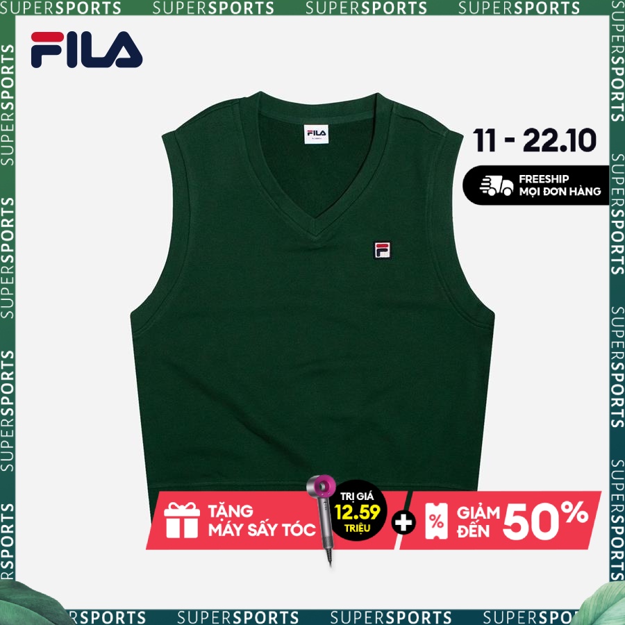 Áo đan ghi lê nữ Fila Heritage Regular - FW2VTF1026X-DGR