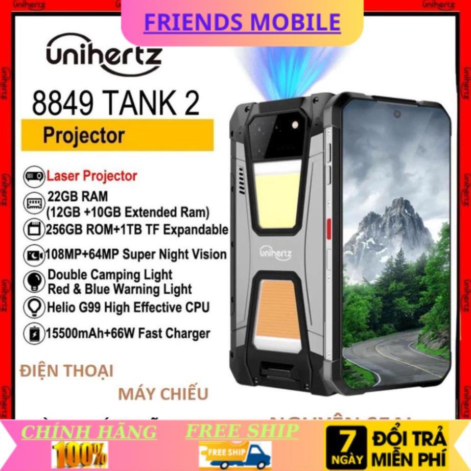 Điện thoại Unihertz Tank 2 chống nước,chống sốc,RAM 22GB/256GB,PIN 15.500mAh fullbox BH 12T