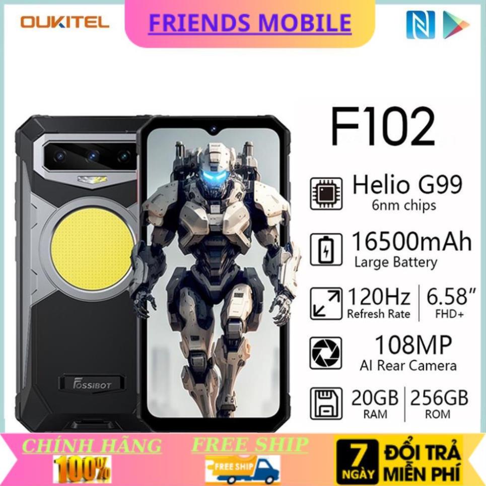 Điện Thoại OUKITEL FOSSiBOT F102 G99RAM 20GB/256GB pin khủng 16500mAh chính hãng  fullbox bảo hành 12 tháng