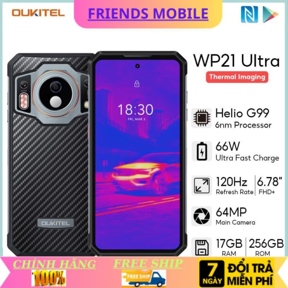 Điện thoại OUKITEL WP21 Ultra CHỐNG NƯỚC CHỐNG SỐC RAM 17GB/256GB PIN 9800mAh fullbox BH 12 tháng
