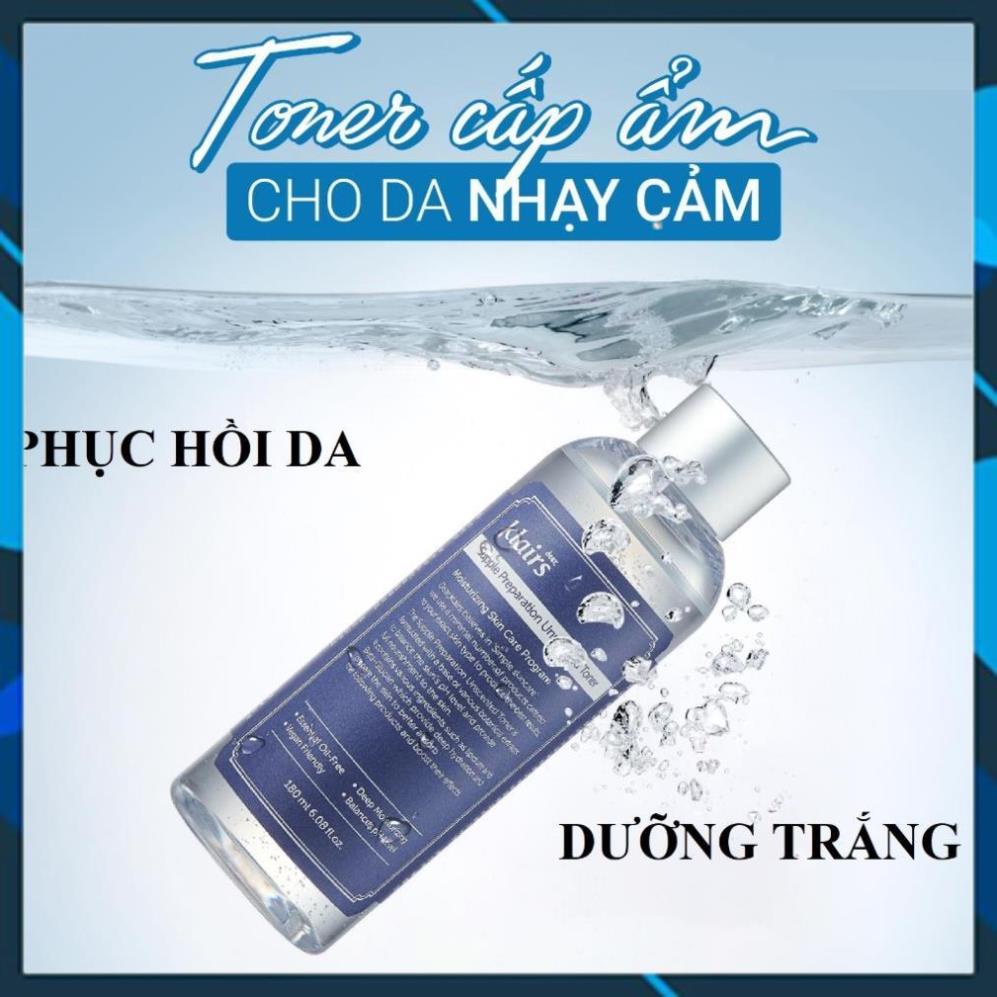 Toner Klairs 180ml phục hồi da dưỡng da trắng sáng giúp giảm mụn cấp ẩm