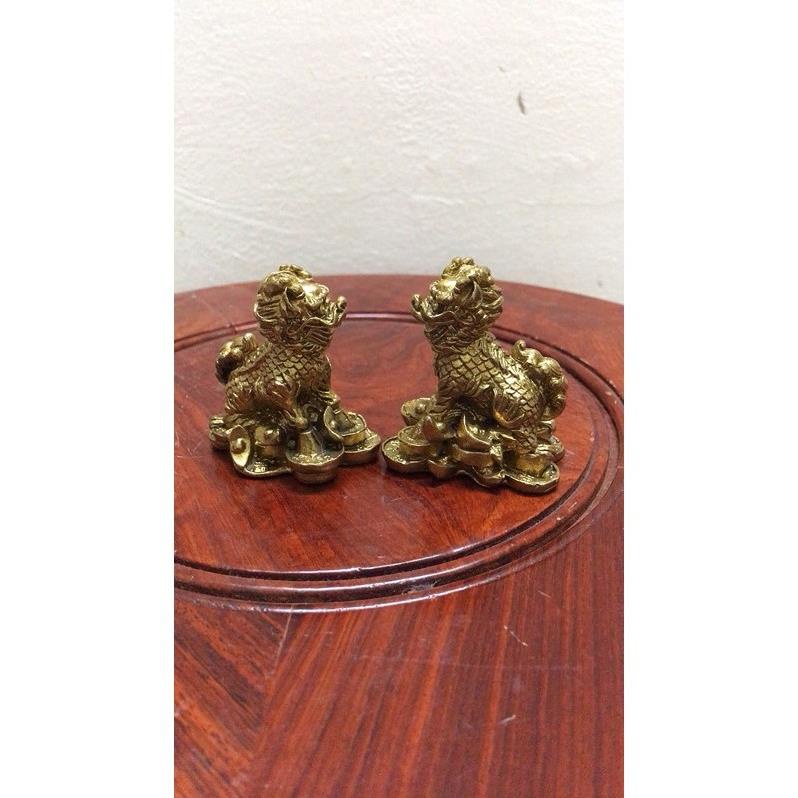 Cặp kỳ lân mini, kỳ lân đồng. Vật phẩm phong thủy. - Đại Bái 555