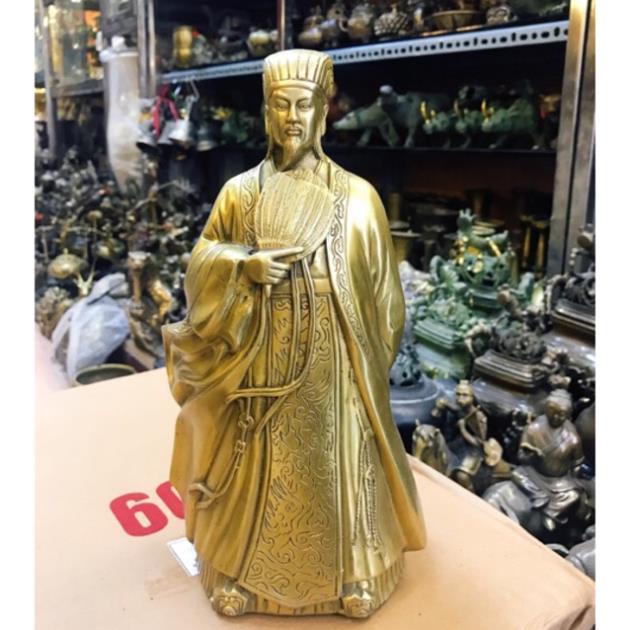 Tượng đồng Khổng Minh Gia Cát Lượng cao 25cm, Khổng Minh  Gia Cát Lượng, tượng đồng phong thủy. - Đạ