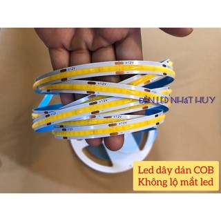 Led dây dán cob 12v cuộn dài 5m, không lộ mắt led , 252chip/m