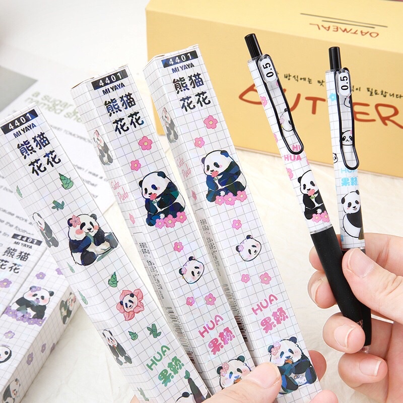 Bút mực đen hình gấu trúc panda Hoa Hoa đáng yêu