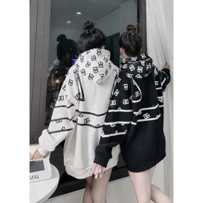 Áo Khoác Hoodiel In Hoạ Tiết DC Form Rộng Tay Phồng Hot Trend