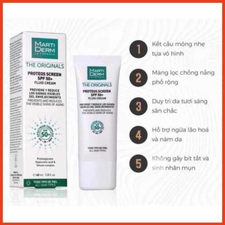 Kem chống nắng MartiDerm The Proteos Screen SPF50+++ 40ml - Giúp Da Tươi Tắn,Trẻ Trung !