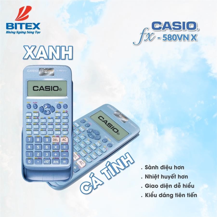 Máy tính CASIO Fx 580VN X thế hệ mới  Độ Chính Xác Cao - Máy Tính Giá Rẻ - Hàng Thái Bảo Hành 24 Tháng