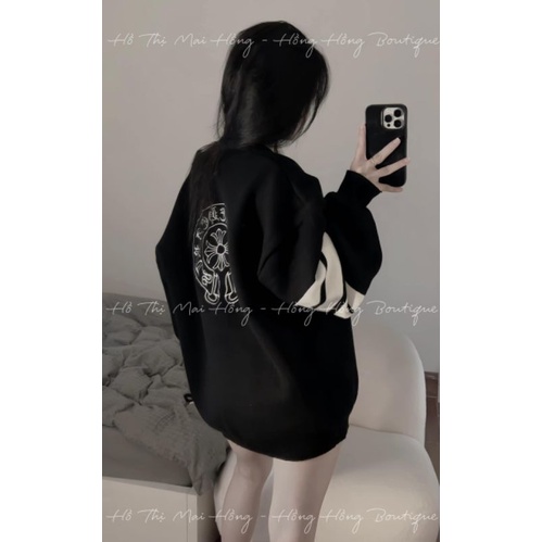 Áo cadigan len sọc tay logo hàng QC