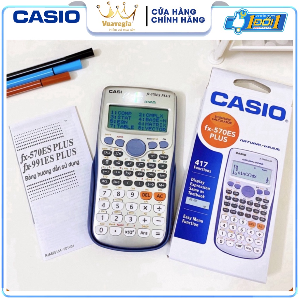 Máy Tính CASIO Fx 570ES Plus Máy Tính Học Sinh Giá Rẻ Được Mang Vào Phòng Thi - Hàng Thái Bảo Hành 24 Tháng