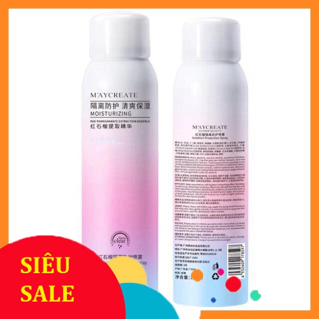 {TK} - Xịt Chống Nắng Trắng Da MayCreata 150ml