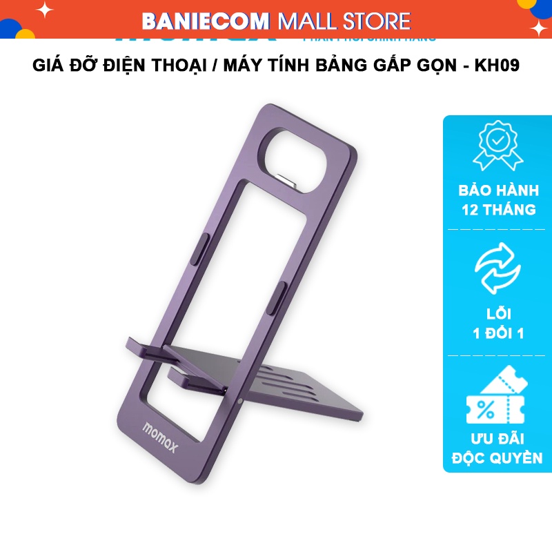 Giá đỡ điện thoại máy tính bảng gấp gọn Momax hợp kim nhôm cao cấp mở bia - KH09 BANIECOM