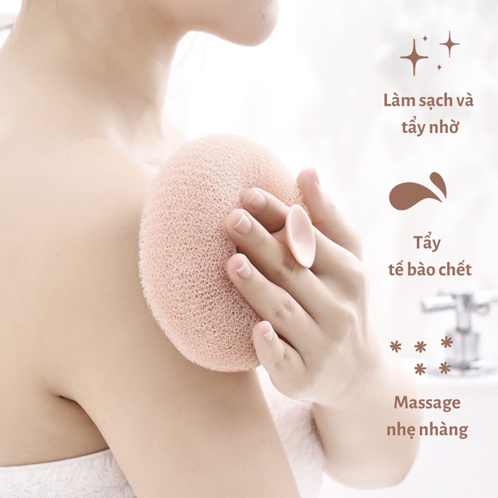 Bông Tắm Massage Siêu Tạo Bọt Tẩy Tế Bào Chết Có Kẹp Ngón Tay Tiện Lợi