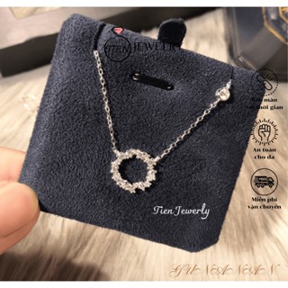 Dây chuyền bạc nữ 925 đính đá phong cách Hàn Quốc, vòng cổ bạc huyền thoại biển xanh - Tien Jewelry