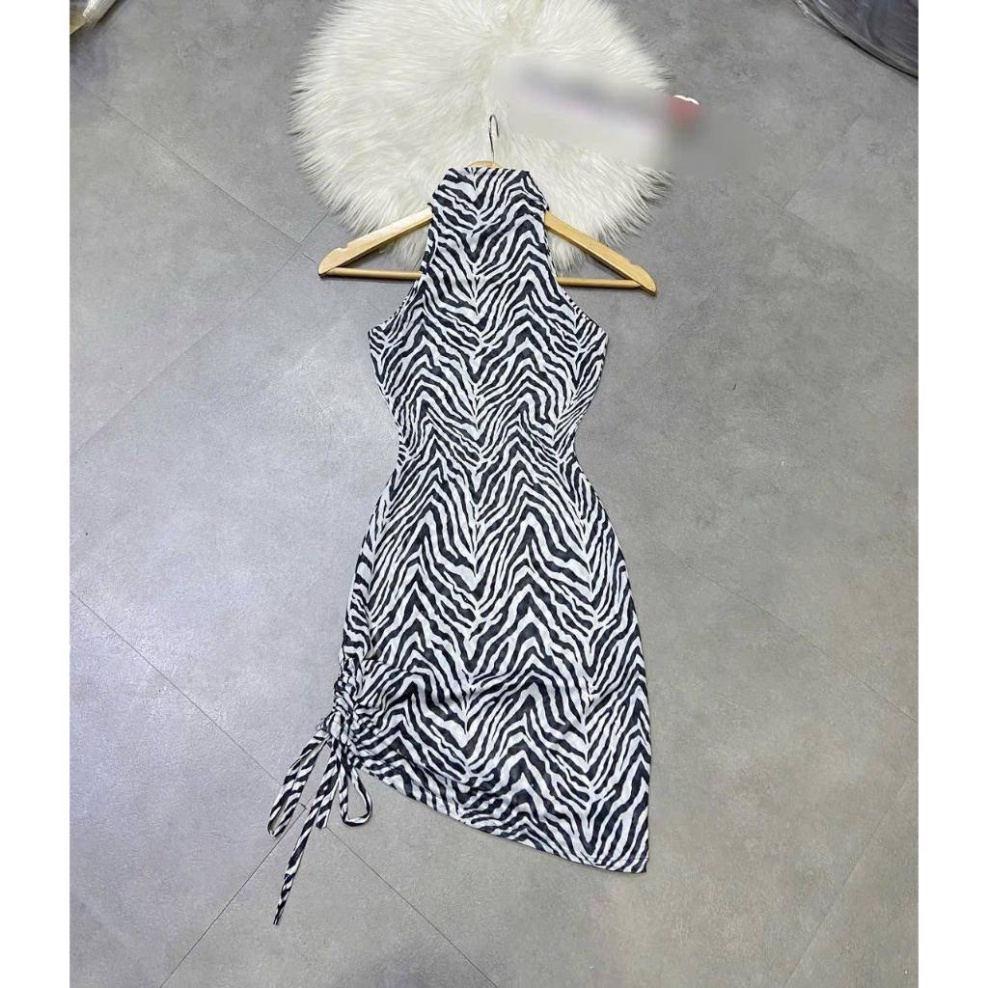 Đầm Body Cổ Yếm Họa Tiết Cá Tính Dây Rút Sexy CC5329 GAR HỎA TỐC