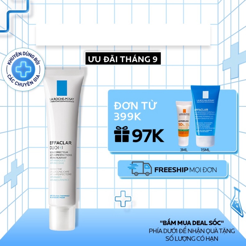 Kem giảm mụn ngăn ngừa vết thâm & mụn tái phát La Roche-Posay Effaclar Duo+ 40ml MTB Beauty