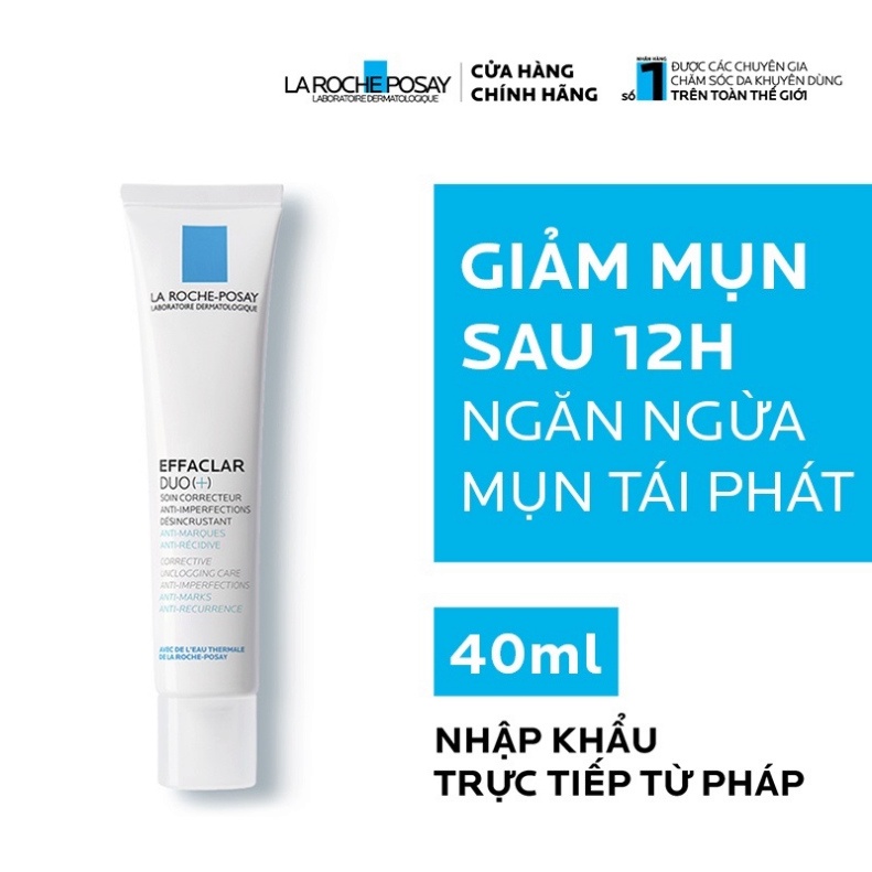Kem giảm mụn ngăn ngừa vết thâm & mụn tái phát La Roche-Posay Effaclar Duo+ 40ml PTF Beauty