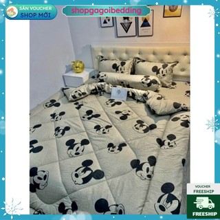 Bộ ga gối cotton poly 2mx2m2,bo chun miễn phí mẫu mới 2023