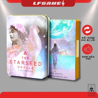 Bộ bài tarot the starseed oracle hộp thiếc cao cấp 78 lá tặng đá thanh tẩy oracle