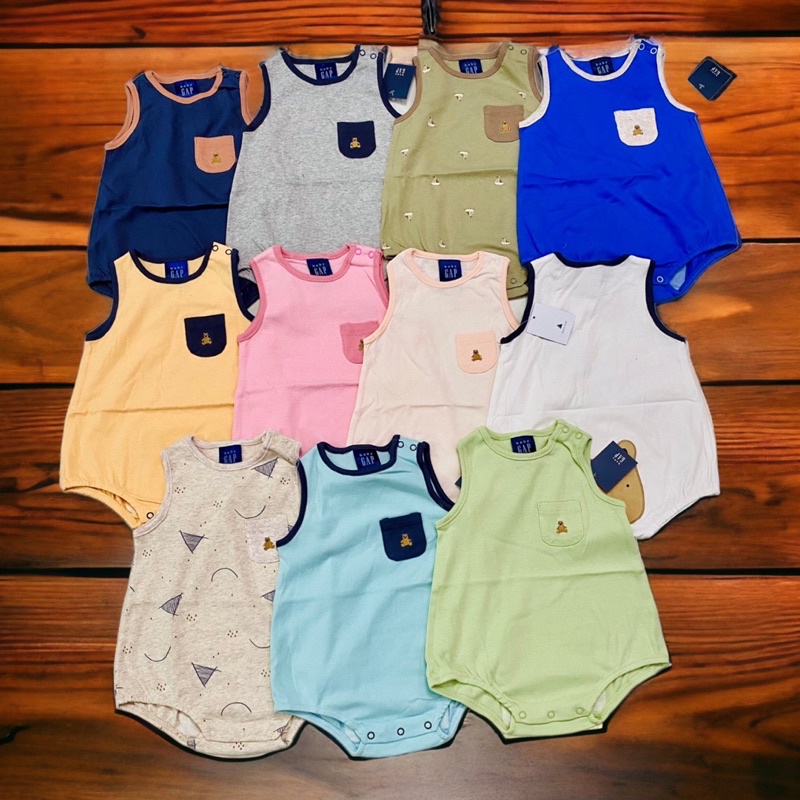 Body ba lỗ G.A.P chất cotton hình mông thú dành cho bé trai bé gái