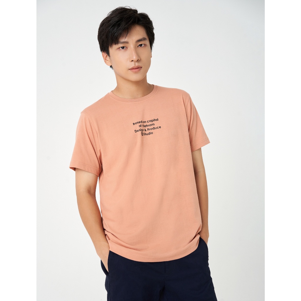 Áo phông nam CANIFA cổ tròn tra bo, tay cộc, phom regular 8TS23S004