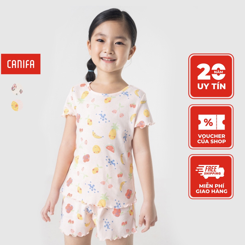 Bộ quần áo bé gái CANIFA chất liệu 100% cotton 1LS23S004