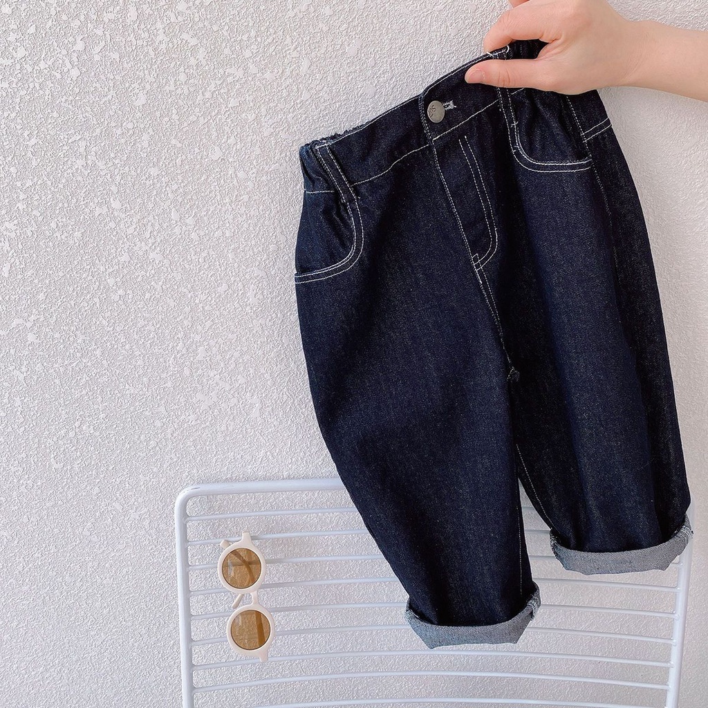 Quần Jean Dài Co Giãn In Hình Hoạt Hình Phong Cách Hàn Quốc Dễ Phối Đồ Thời Trang Mùa Thu Dành Cho Bé Trai