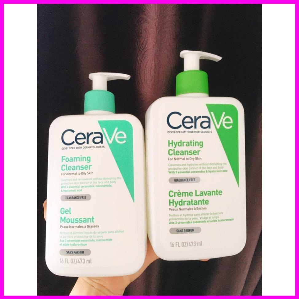 Sữa rửa mặt Cerave Foaming Cleanser, CeraVe Hydrating Cleanser, SA Cleanser 236ML @