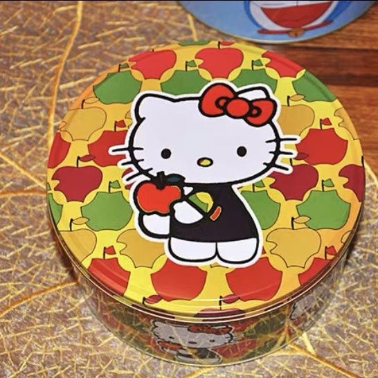 Hộp Sắt Tròn Đựng Bánh Kẹo In Hình Hoạt Hình Dễ Thương
