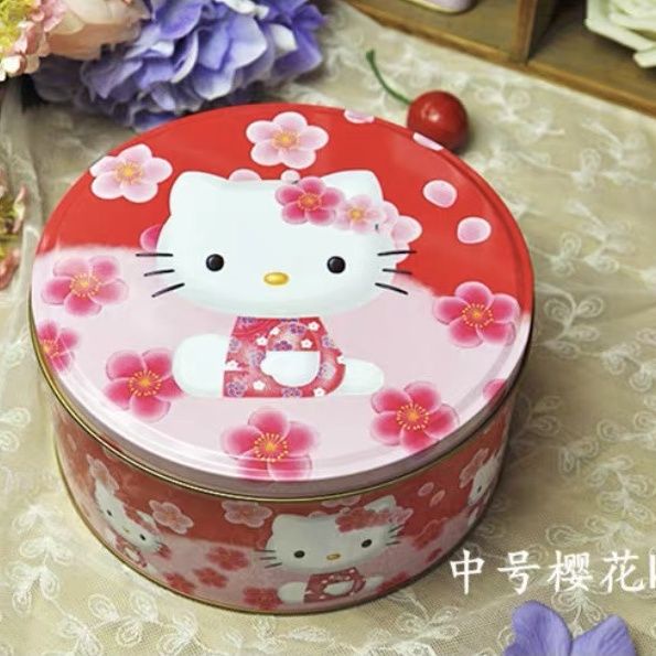 Hộp Sắt Tròn Đựng Bánh Kẹo In Hình Hoạt Hình Dễ Thương
