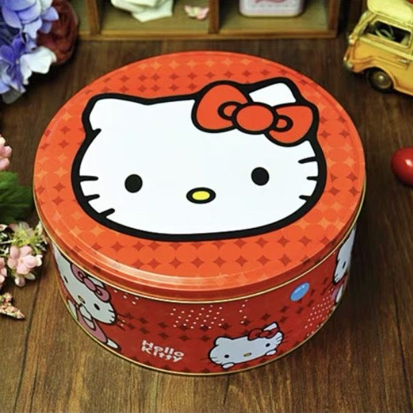 Hộp Sắt Tròn Đựng Bánh Kẹo In Hình Hoạt Hình Dễ Thương