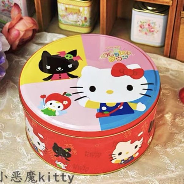 Hộp Sắt Tròn Đựng Bánh Kẹo In Hình Hoạt Hình Dễ Thương