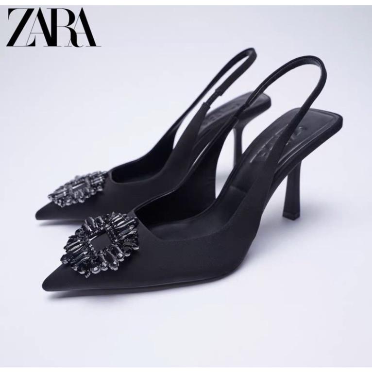 Dép cao gót. Dép sandal zara hoa đá gót 7p . FULLBOX  00 00