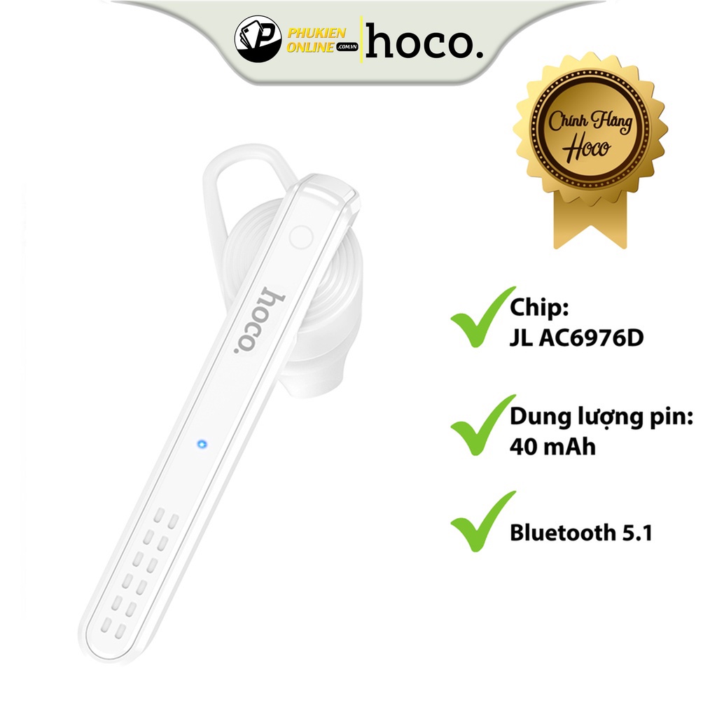 Tai Nghe Nhét Tai Hoco E61, Bluetooth 5.1, Âm Thanh Chân Thực, Sống Động, Có Micro Đa Năng Cao Cấp - Hàng Chính Hãng.