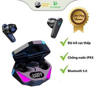 Tai nghe gaming Floveme X15, Hiện thị màn hình led- Công nghệ True wireless Stereo pin trâu độ trễ thấp - Bluetooth 5.1