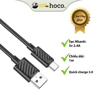 Cáp Sạc Nhanh Hoco X88 Dây Dẻo Chống Rối Đồng Bộ Dữ Liệu Cao Cho Smartphone Dài 1M ( Đen ) ,Sạc Nhanh 5v 2.4A