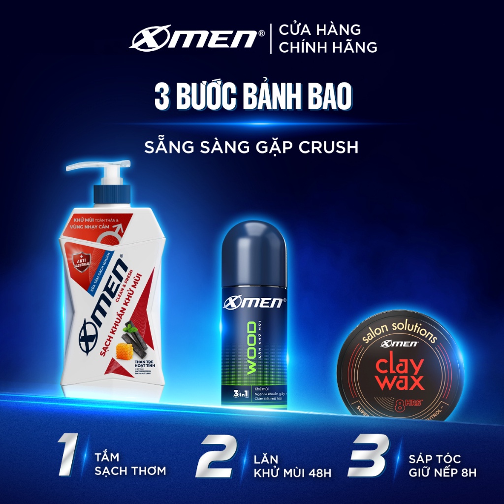 Combo 2 Sữa Tắm XMEN Clean & Fresh Sạch Khuẩn Khử Mùi 630Gx2