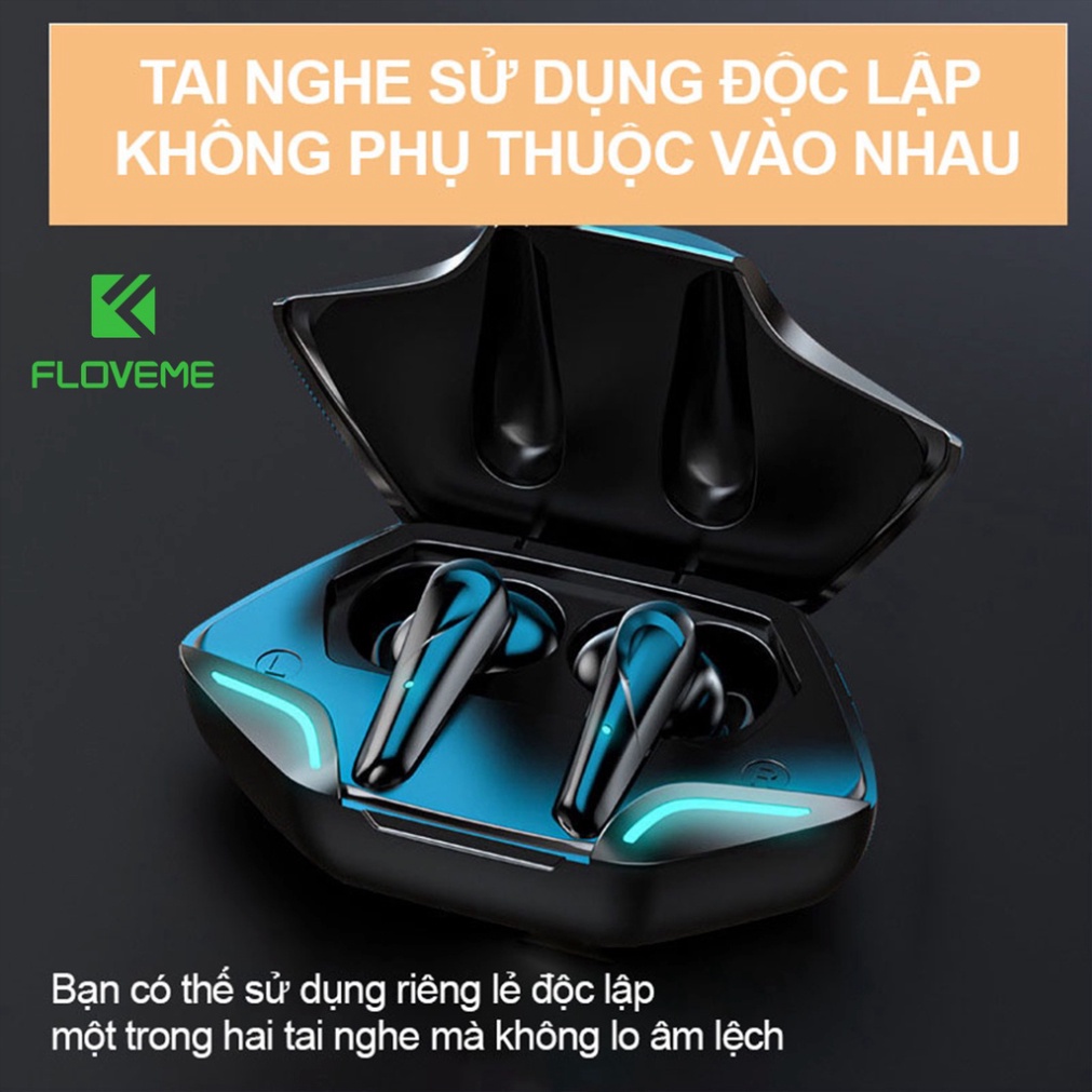 Tai nghe chơi game Bluetooth 5.0 Gaming Floveme - G11 - Không dây có mic với độ trễ cực thấp, Bass mạnh mẽ, chống nươc