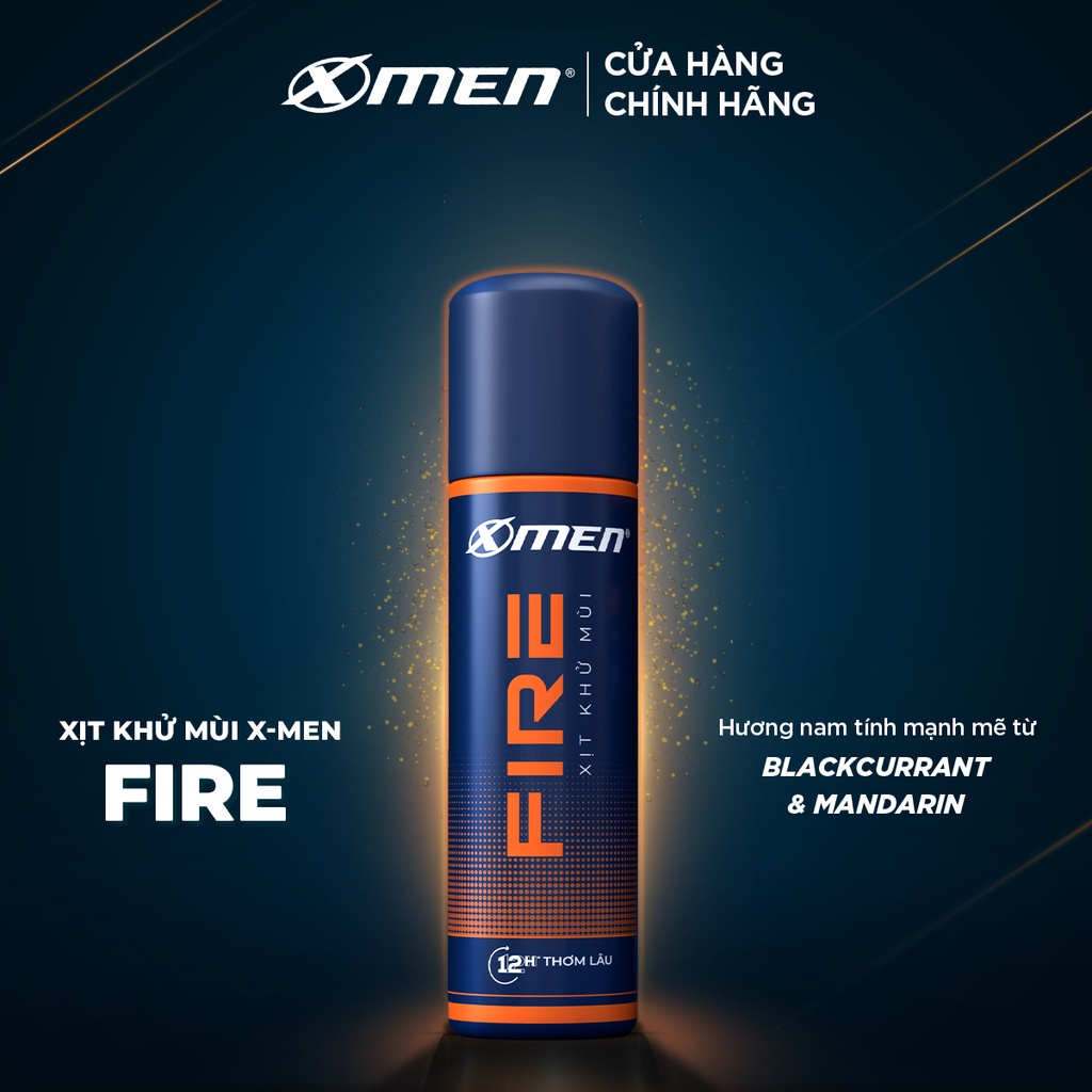 Combo 2 Xịt khử mùi X-Men 140ml hương Wood và Fire