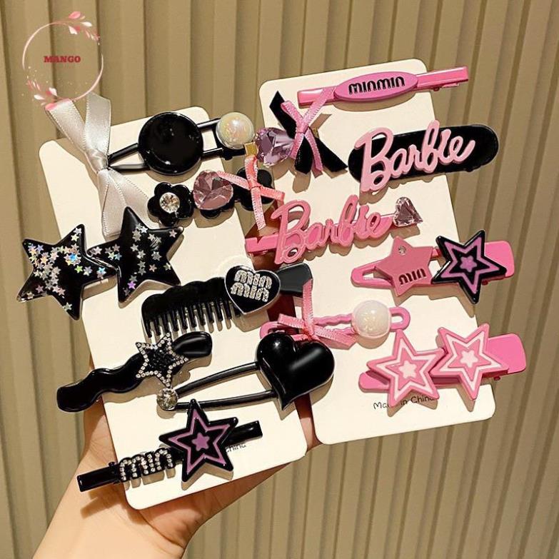 Set 7 Kẹp Tóc Nơ Ngôi Sao Đính Đá 2023 Cá Tính Cao Cấp Dành Cho Bạn Nữ - Mango Accessories