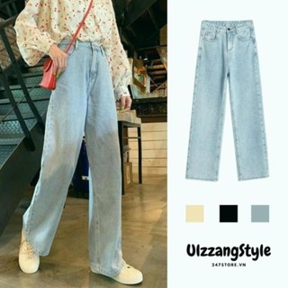Quần jean trơn ống rộng ullzang hottrend qu11