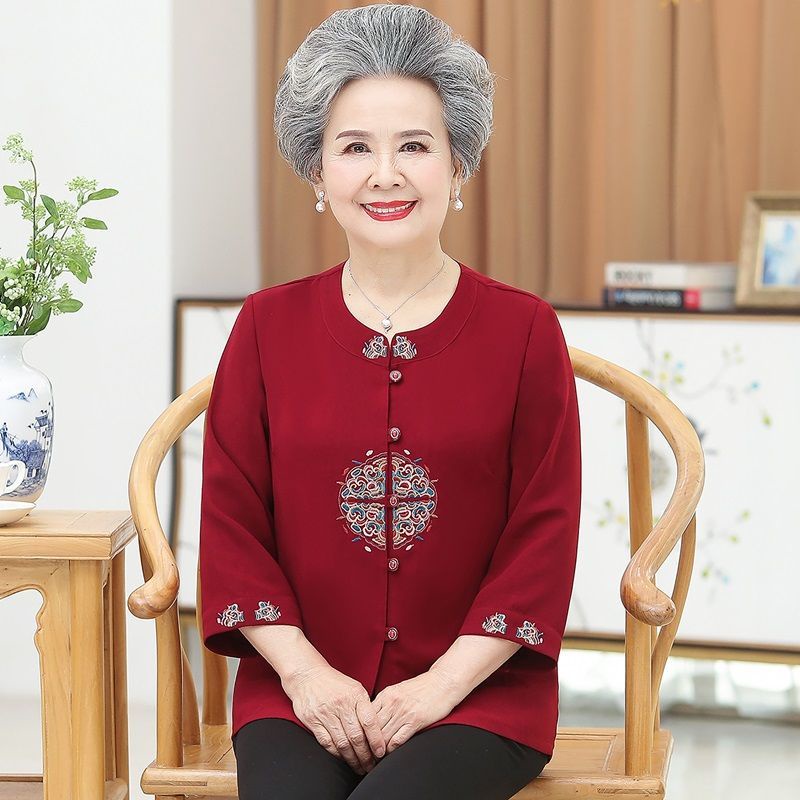 Áo Sơ Mi 70 Vải Thời Trang Xuân Hè Cho Phụ Nữ Trung Niên