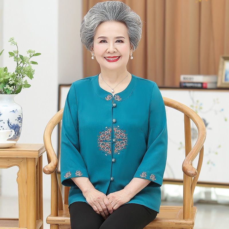 Áo Sơ Mi 70 Vải Thời Trang Xuân Hè Cho Phụ Nữ Trung Niên